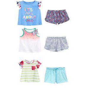 First Impressions Baby Girl Lot of 6 Shorts/Shirts Size 3-6 Months